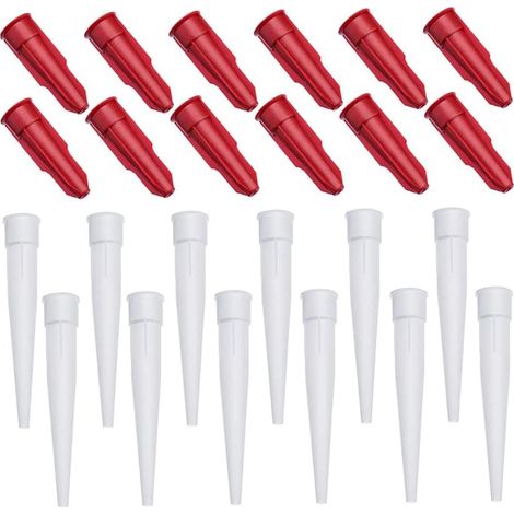 Lot de 12 buses de calfeutrage de rechange en silicone, outil de tube de buse de calfeutrage refermables, capuchon à vis pour la maison, la cuisine (1/4)