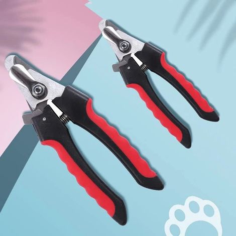 Coupe-griffes et lime à ongles professionnels pour chiens et chats, avec lime à ongles offerte (grand modèle, rouge) (1/5)