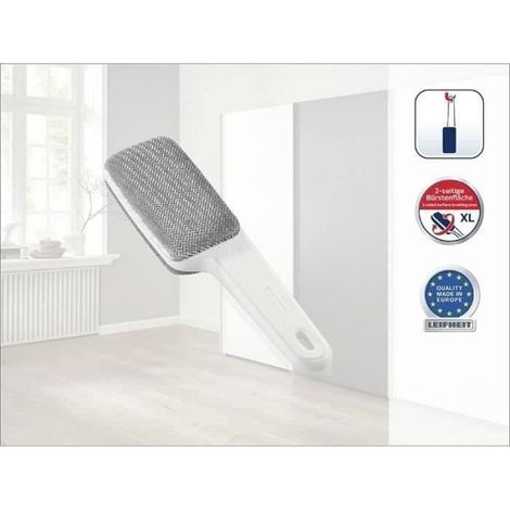Brosse Textile - Surface De Nettoyage 12 Cm - Double Face - Manche Ergonomique - Pour Tissus Et Moquettes - 1 Pièce (1/3)