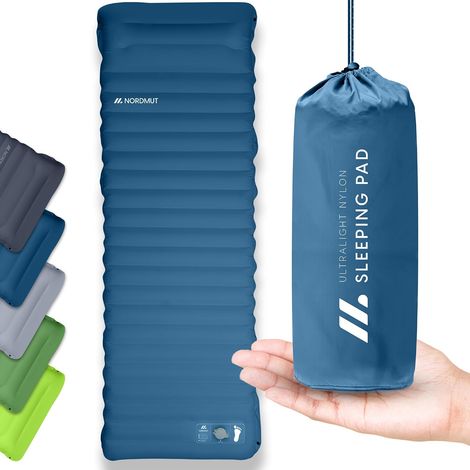 Matelas autogonflant 1 Personne Confortable – Matelas de Camping 1 Place Compact – Matelas Trekking Ultra-léger Bleu (1/5)
