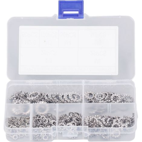 Lot de 300 rondelles frein étoile M2.5 M3 M4 M5 M6 M8, acier inoxydable 304, kit assorti dentelé externe (1/5)