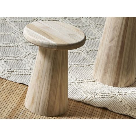 Table basse ronde en bois naturel 40 cm 30D x 40 cm (1/3)