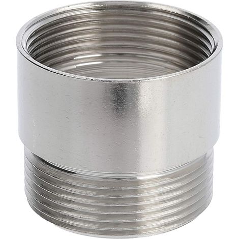 Zwischenstutzen M/M M32x1,5 MSR-M32 lang rund Messing (CuZn) vernickelt Anschlussgewinde 13,0mm - 1 Stück (1/2)