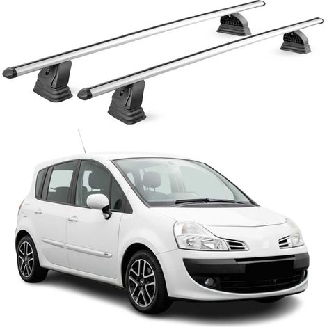 OMAC Barres de toit transversales en aluminium pour Renault Grand Modus 2008-2013 – TÜV / DIN 75302:2019 – Antivol inclus – Charge max 75 kg – 2 barres – Gris (1/5)