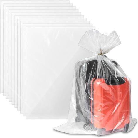 royaluxe-Lot de 10 Sacs de Rangement Extra Larges en Plastique Transparent 100 x 152 cm Grand Sac de Rangement de Grande Capacité pour Bagages Valises Meubles Couettes Arbre de Noël Chaises Vélos