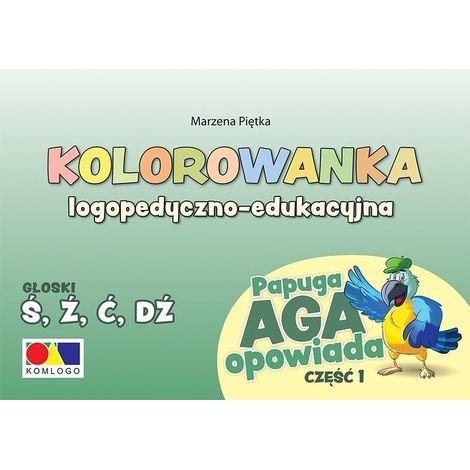 Página para colorear del loro Aga, parte 1 - Ś, Ź, Ć, DŹ