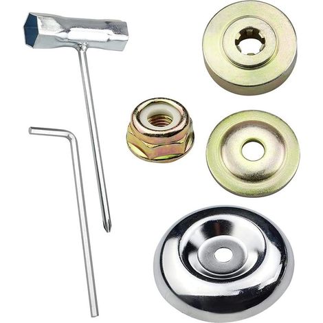 Kit Ecrou Tete Debroussailleuse Universelle Rechange Kit Fixation écrou Lame Boîte pour Jardin Tondeuse à Gazon Brosse Cutter, 6 Pièces (1/5)