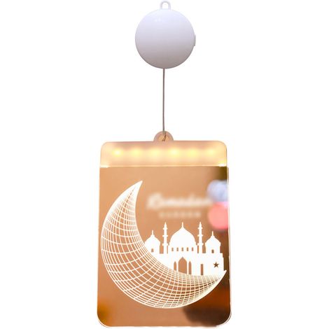 Lichterkette „Mondschloss“ (horizontal, warmweiß) – LED-Lichterdekoration für Eid – Stimmungsbeleuchtung mit Mond und Sternen – Lichterkette für orientalische Feierlichkeiten (1/2)