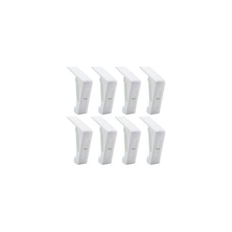 8 Pièces Pinces à Nappe en Plastique Blanc pour Table d'Extérieur - Pinces Réglables à Ressort pour Nappe de Jardin Pique-Nique Fête de Mariage Barbecue (1/5)