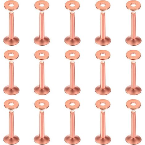 Lot de 50 rivets et fraises en cuivre de 10 × 3,3 × 19 mm pour ceintures, portefeuilles, colliers, produits en cuir, loisirs créatifs (1/5)