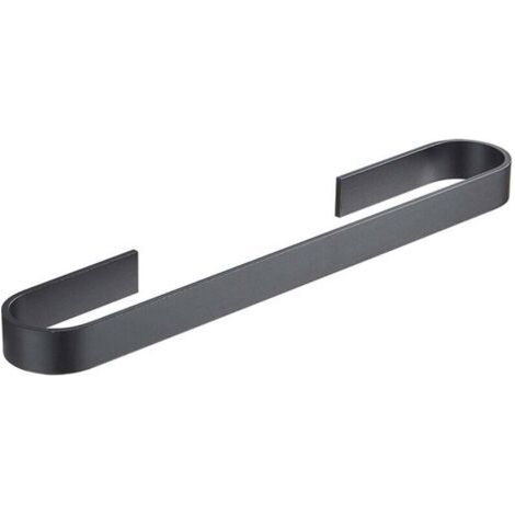 Porte-serviettes Space en aluminium, adapté à la salle de bain et à la cuisine, gain de place, 45 cm (noir)