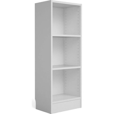Dmora - Libreria Alcesti, Scaffale da ufficio, Mobile portalibri, Biblioteca, 41x27 h107 cm, Bianco (1/5)