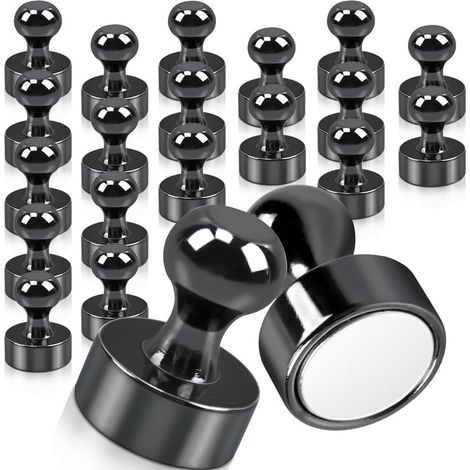 Aimant Puissant 20 Pièces Aimant Néodyme 12X16mm Noir Petits Aimant Frigo,Aimants Tableau Magnétique pour Réfrigérateur Cartes Porte Tableau Noir Tableau Blanc (1/5)