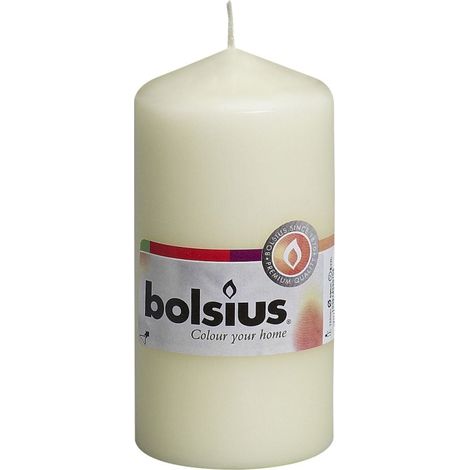 Bolsius Stumpenkerze elfenbein Höhe 12 cm Ø 5,8cm Kerze Dekokerzen 33 Stunden