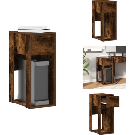 Support de tour d'ordinateur et tiroir chêne fumé 30x44x74 cm - Support De Tour D'ordinateur - Supports De Tour D'ordinateur - Support De Tour De PC - Support De Processeur (1/5)