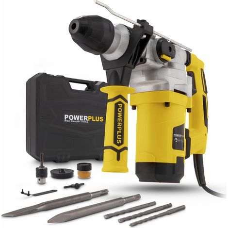 Perceuse à Percussion Électrique en 1 : Perçage, Perçage à Percussion, Burinage et Rotation du Burin, Perceuse Filaire de 1600 W et 5 J, SDS plus, 6 Accessoires (1/5)