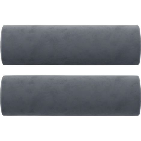 Cojines decorativos 2 uds terciopelo gris oscuro 15x50 cm vidaXL