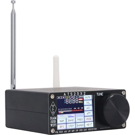 Récepteur Radio Pleine Bande, FM AM MW SW SSB DSP Enregistreur Radio Portable Multi-Modes à Ondes Courtes avec Balayage du Spectre ATS25X2, Récepteur Radio Toutes