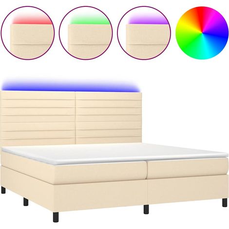 Maison Exclusive - Letto a Molle Materasso e LED bianco 200x200cm in Tessuto (1/5)