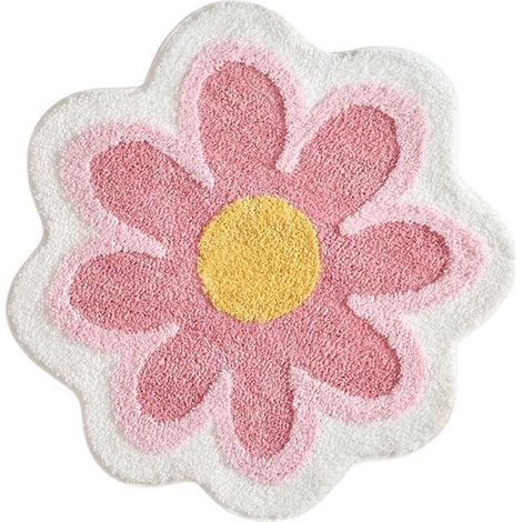 Bathroom rug/bath mat - Non-slip bath mat - Floral pattern - Shower mat gift - 40401.7 cm - Pink - Polyester - Room decor (1/2)