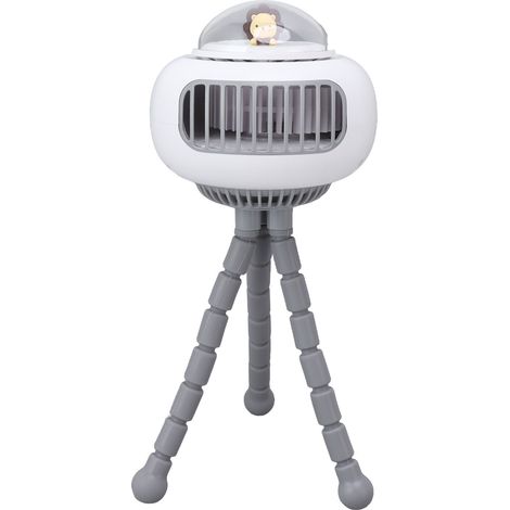 Mini ventilateur portable à pince avec trépied flexible, 4 vitesses, rotatif, sans pales, pour bureau, voiture, berceau, vélo, tapis de course. (1/5)