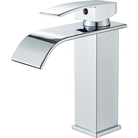 Mitigeur pour salle de bain, mitigeur monocommande en cascade pour eau chaude et froide, mitigeur pour lavabo galvanisé (1/5)