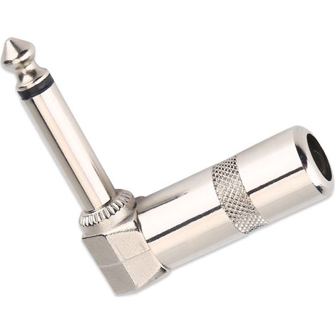 Connecteur Audio 6.3mm Jack Mâle à Angle Droit pour Câble Microphone - Lot de 3 Pièces (1/5)