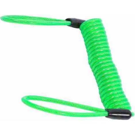 Câble de verrouillage de disque Moto vélo alarme disque serrure antivol sécurité ressort rappel auto mobylette Vert Fluo (1/4)
