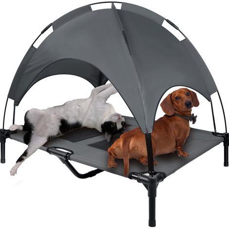XL Hundebett Erhöhtes Hundeliege Outdoor Kühlendes Haustierbett Wasserdichtes Katzenbett mit Baldachin & rutschfeste Fußpolster Katzenliege, für Indoor/Garten NAIZY (1/5)