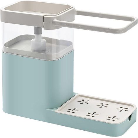 Distributeur de savon, porte-serviettes, porte-éponge, combinaison multifonctionnelle pour salle de bain, comptoir et évier de cuisine (1/5)