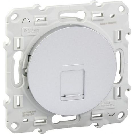Prise RJ45 ODACE grade 3 (multimédia) STP aluminium - SCHNEIDER ELECTRIC - S536476 (1/2)