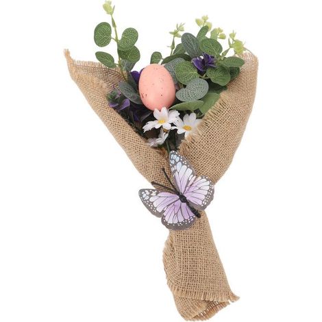 Bouquet de décoration d'œufs de Pâques - KZQ - Multicolore - LED - Ciment - Artificiel (1/5)