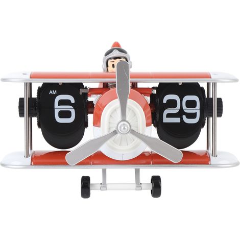Reloj Volteador Diseño Avión, Mecanismo Silencioso, Plástico Resistente 21.5x21.2 cm – Ideal para Salón y Oficina (1/5)