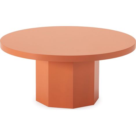 Table basse ronde terracotta en bois - terre cuite (1/2)