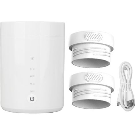 Biberon chauffant avec 2 adaptateurs, décongélation rechargeable, sélection de 4 températures pour biberon d'alimentation. (1/5)