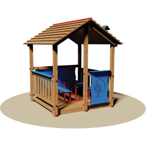 Maison de jeux Nevada 810 Giochipark bois pin nordique EN 1176 2-8 ans 170x180x200h - 1 Kg (1/2)