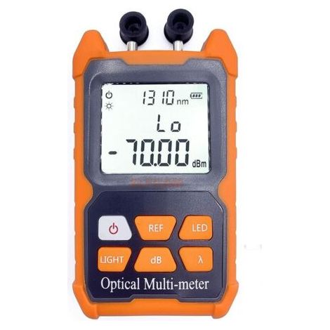 Multimètre optique portable – Plage de test -70 dBm à +6 dBm – Haute précision 0,2 dBm – 2mW VFL pour fibre optique – Écran lumineux LED - E-200 (1/4)
