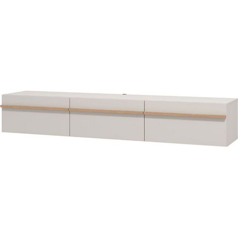 Mobile Porta tv Paitone, un Ripiano, 3 Ante, 3 Vani, 192x41.5x32h cm Beige