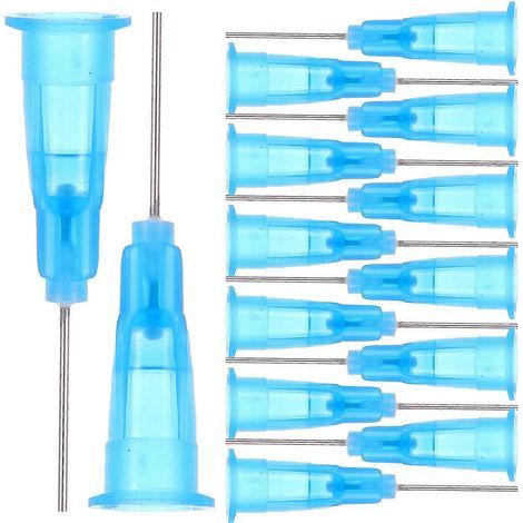 Lot de 100 embouts distributeurs d'aiguilles réutilisables pour colle adhésive-3X0.6X0.6CM-Blue (1/3)