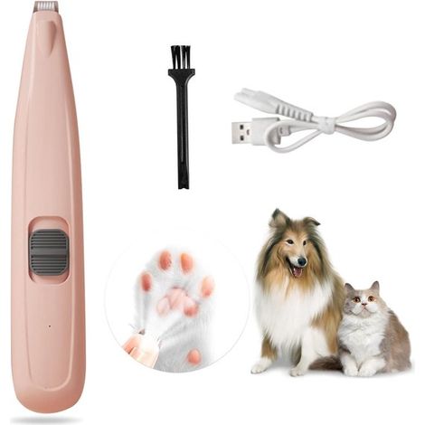 Hundepfotenhaartrimmer USB aufladbarer Hundehaartrimmer Geräuscharmer Hundepfotentrimmer Elektrischer Haartrimmer mit LED Für Pfoten, Augen, Ohre
