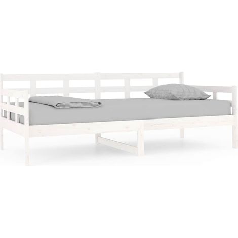 Maison Exclusive - Sofá cama madera maciza de pino blanco 90x190 (1/5)