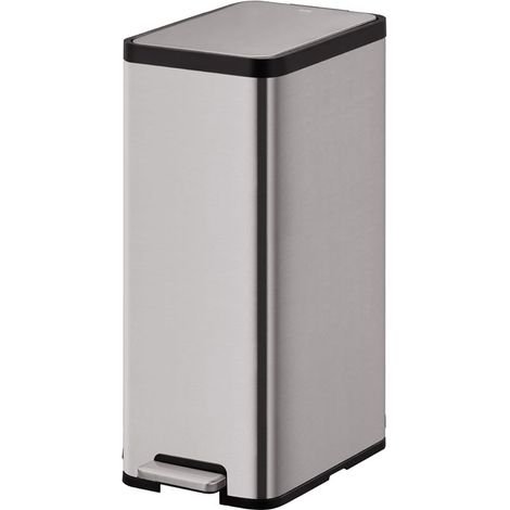 EKO - Poubelle à pédale Ecomaid 45 litres - Stainless steel Plastic  - gris inox mat (1/5)