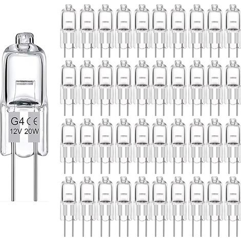 Lot de 10 ampoules halogènes G4 20 W 12 V - Blanc chaud (1/4)