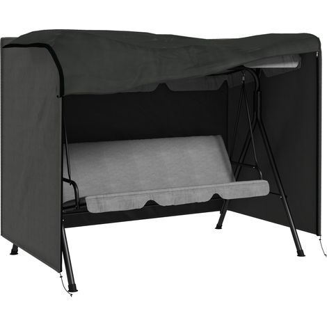 Housse de protection pour balancelle de jardin, housse imperméable pour balancelle Hollywood, 205 x 124 x 164 cm, gris foncé (1/5)