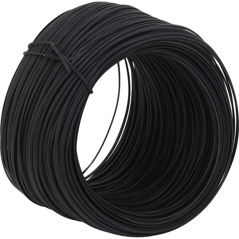 Fil d'armature en acier galvanisé, 100 m, diamètre 0,45, en PVC, pour attache extérieure, noir. (1/5)