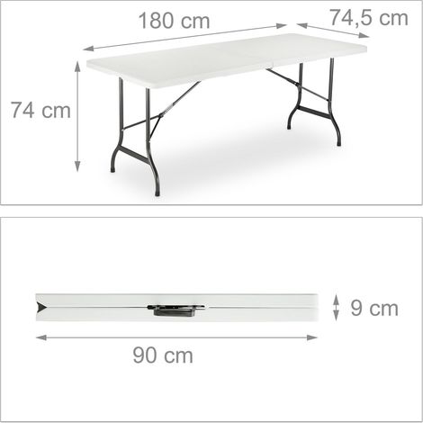 Se mesa y 2 bancos de jardín plegables 180 cm blanco 130002461 (1/3)