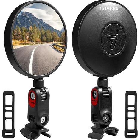 Retroviseur Trottinette Electrique Rond Réglable 360°, Grand Angle - Compatible avec Segway Ninebot Max G30 G2 G3, ZT3 Pro, F3, E3 (Universal pour Vélo/Scooter Électrique) (1/5)