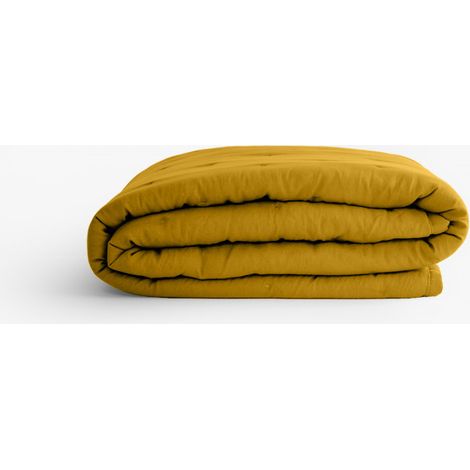 Couvre-lit en polyester microfibre - Celeste - 180 x 240 cm - Jaune - Livraison gratuite (1/2)