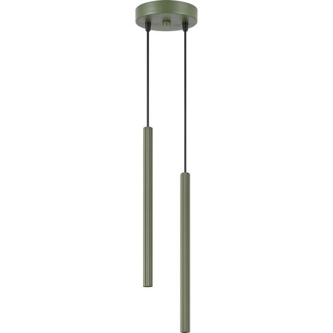 Suspensions Arche acier vert olive 2xG9 15cm Sollux (1/5)