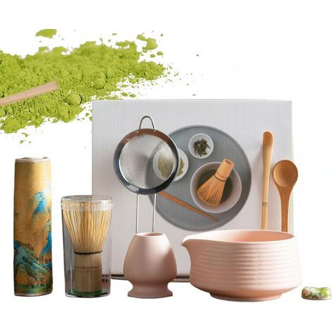 Matcha-Zubehörset aus Keramik mit Ausgussschale, Teebesen, japanischer Matcha-Schale mit Set, Chasen (Teebesen), Hyakuhon Tachi fünfteiliges Set (1/5)